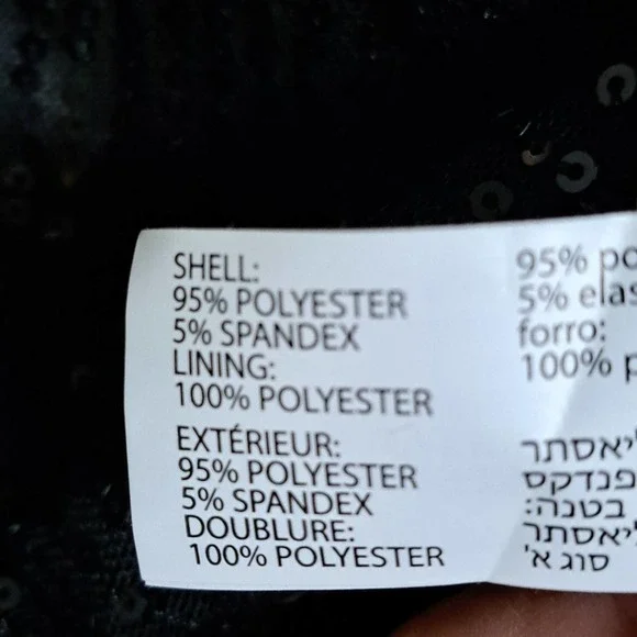 BLACK TAPE Sequin Padded-Shoulder Cap-Sleeve Top Large - Picture 5 of 9